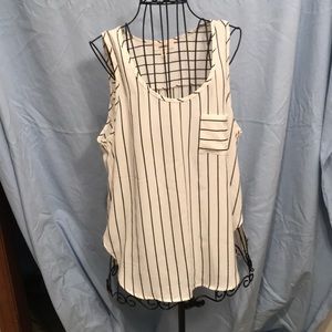 White and Black Striped Blouse